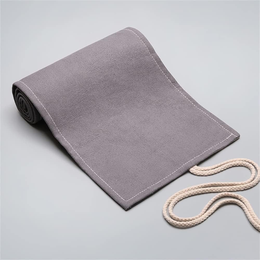 DIYOMR 24/36/72 Slots Pencil Wrap Pencil Rolls, Artist Colored Pencils Roll Up Bag Short Brushes Pouch Case Pencils Organizer for Drawing Coloring and Sketching (Grey, 24slots)