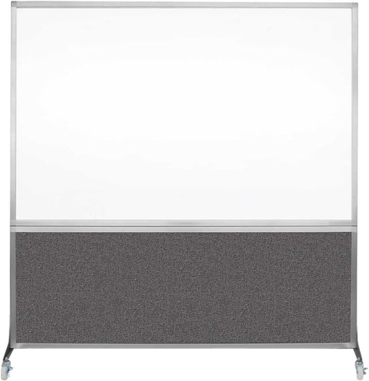 DivideWrite Mobile Whiteboard | Double Sided Dry Erase Board | Portable Office Cubicle Partition | Display for Classrooms, Conference Rooms, Meeting Areas and More | Charcoal Gray 6' Wide X 6' Tall