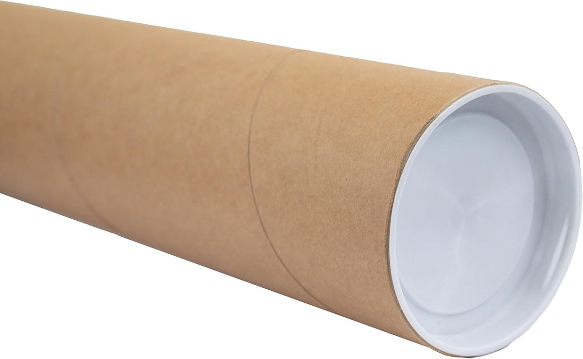 MagicWater Supply Mailing Tube - 3 in x 24 in - Kraft - 1 Pack - for Shipping and Storage of Posters, Arts, Crafts, and Documents