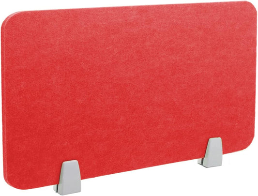 Icegrey Acoustic Desk Divider Privacy Panel Removable Sound Absorbing Desk Partition Board with 2 Clips for Student Call Centers Offices Braries Classrooms Library, Red, 15.6x15.6