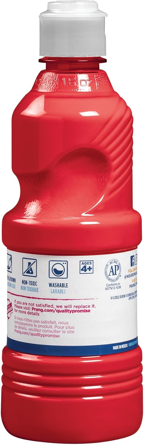 Prang Washable Tempera Paint, Red, 16 Oz., 1 Count
