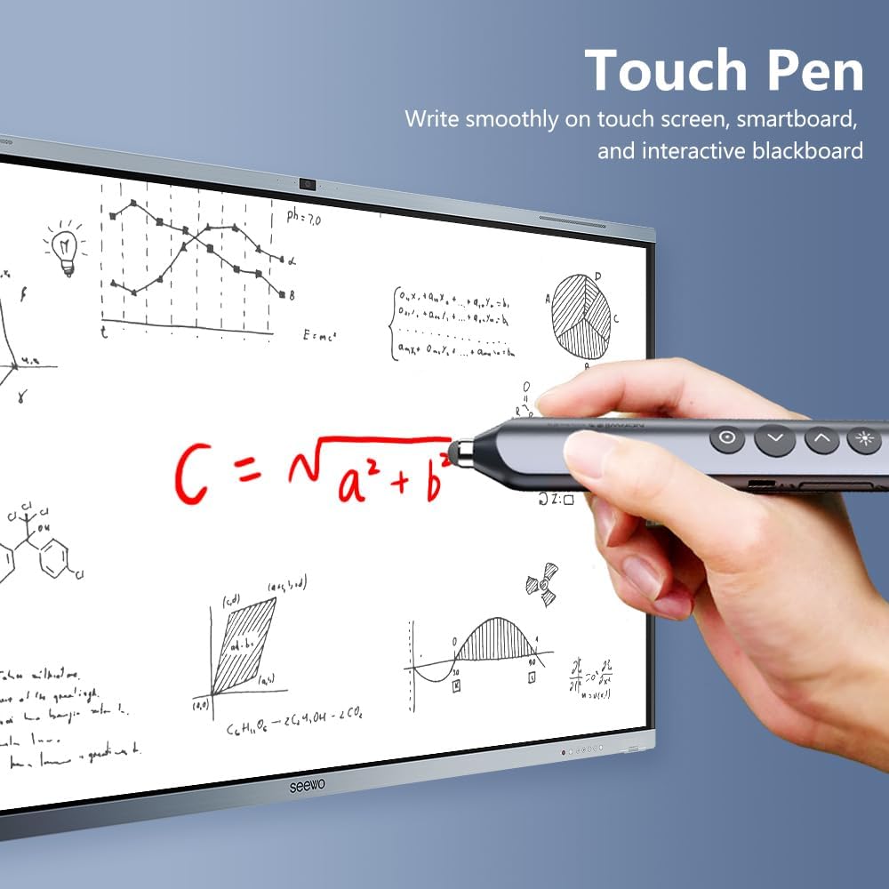 Norwii N10 Bluetooth Presentation Remote with Stylus Pen for Touch Screen, Advanced Digital Highlighting Presenter Clicker, 50M Range Metal Shell