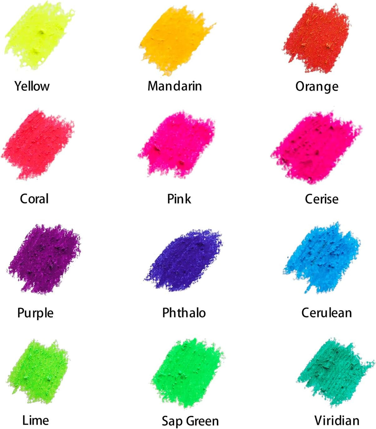 Mont Marte Fluoro Oil Pastels Signature 12pc, 12 Assorted Colors, Vibrant Oil Pastel Set, Great Blending and Layering, Ideal for Art, Craft, Coloring and Sketching
