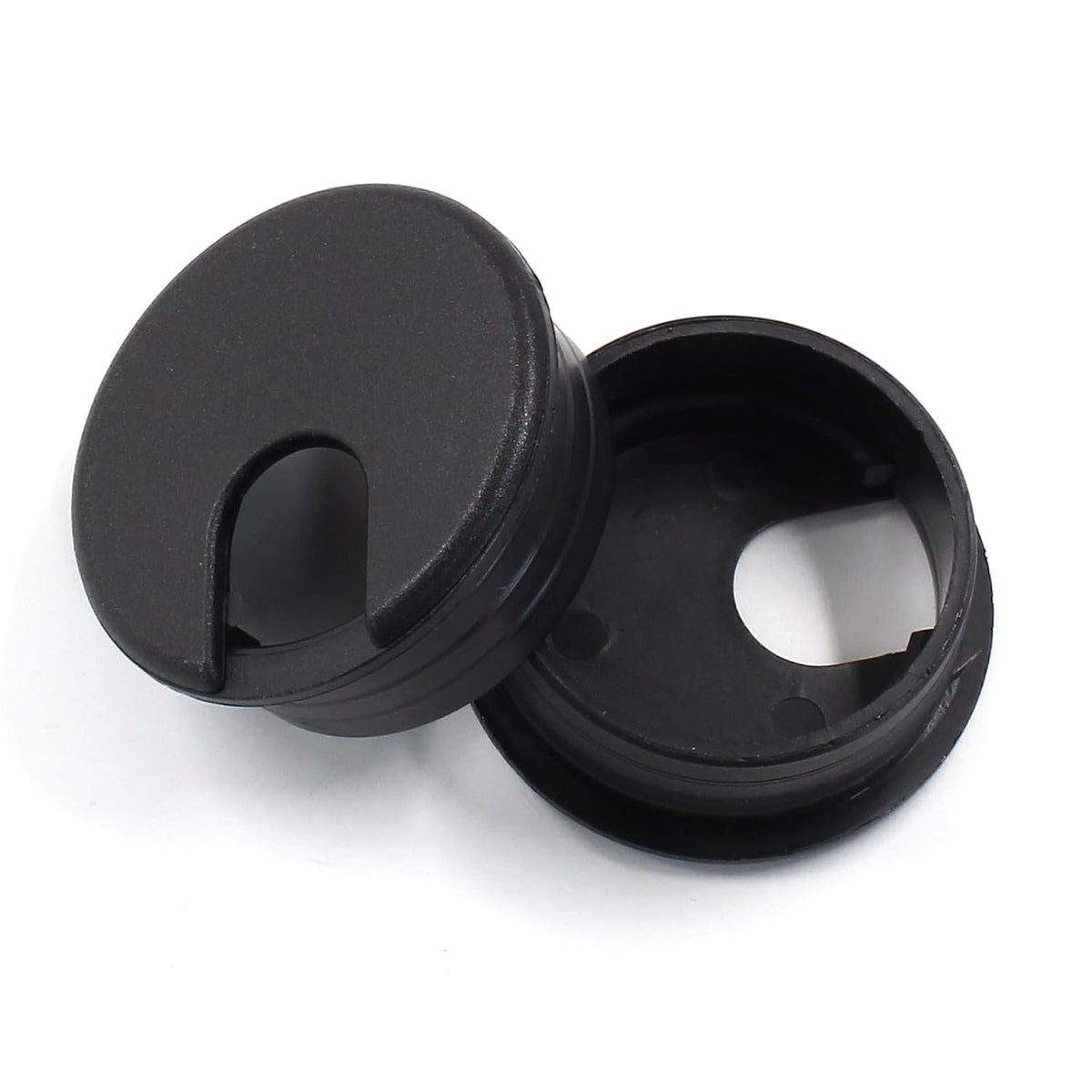2pcs 1-3/4 Inch Desk Grommet, Plastic Desk Hole Cover, Black Cable Hole Cover, Desk Hole Grommet for Wire Cord Organizing Office Computer Desk