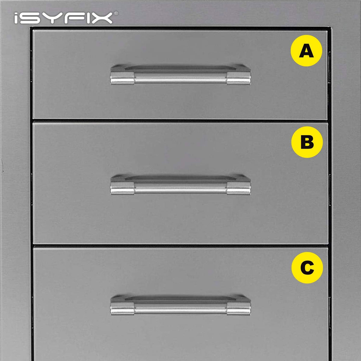 iSYFIX Yellow Vinyl Letters Stickers - 1.5 inch Self-Adhesive, A to Z, 4 of Each Letter - Premium Decal Indoor & Outdoor, For Inventory, Storage, Organizing, Alphabet for Boxes, Toolbox, Lockers