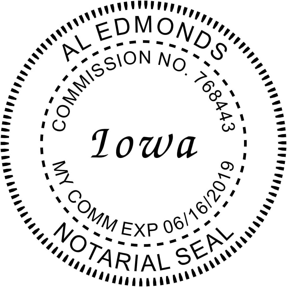 Iowa Round Notary Embosser | Official State Embosser | Official Seals | Meets State Specifications (Iowa, Round Embosser)