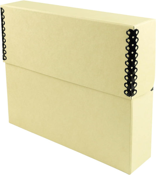 Lineco Archival Document Storage Box with Metal Edge, Acid-Free Tan Boxboard, Organize and Store Files, Prints, Photos, Legal-Sized Case 15.5" x 10.5" x 2.5" Wide