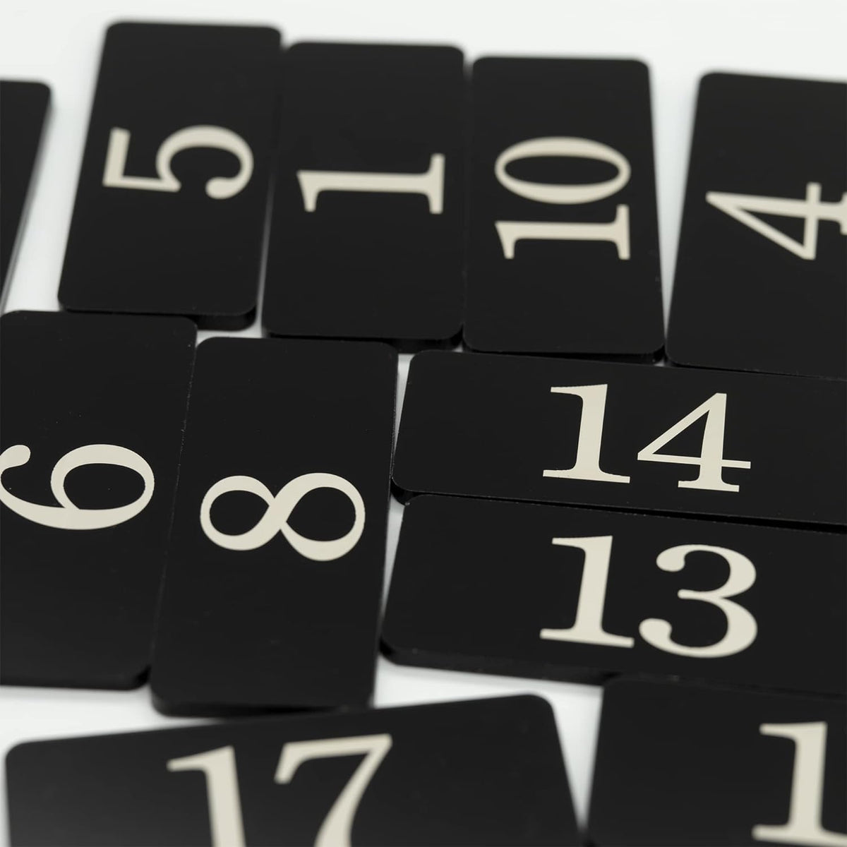 StayMax Plastic Rectangle Locker Numbered Sticker Room Number Table Number (1-50, Black)
