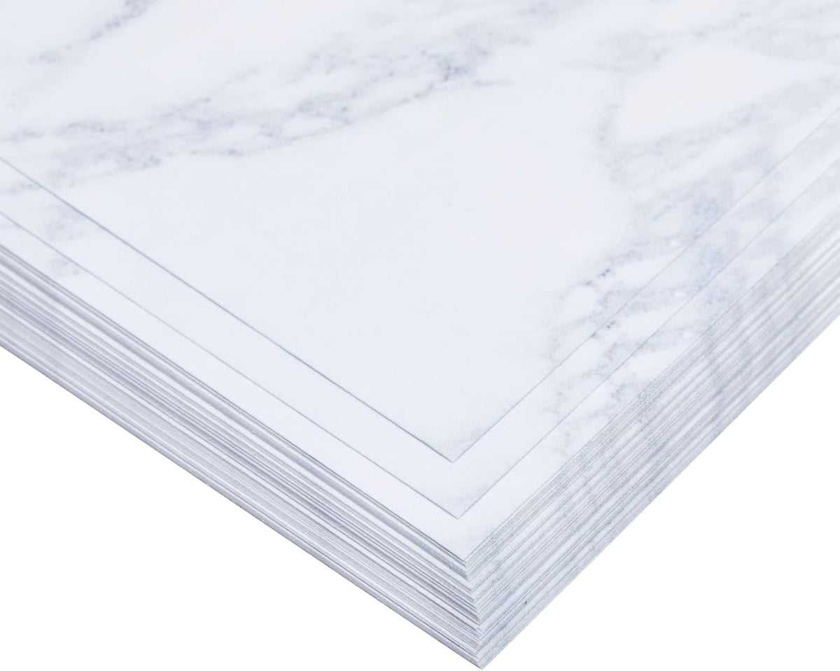 Juvale Resume Paper - 8.5 x 11 In, Gray Marble, 48 Sheets - Inkjet & Laser Printer Compatible Marble Paper for Stationery, Certificates & Invitations
