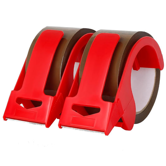 CHUANGSEED 2-Pack Brown Packing Tape with Dispenser-2.7mil x 1.88" x 55Y Heavy Duty Packing Tape for Moving Boxes-Moving Tape Strong Adhesive Packaging Tape.