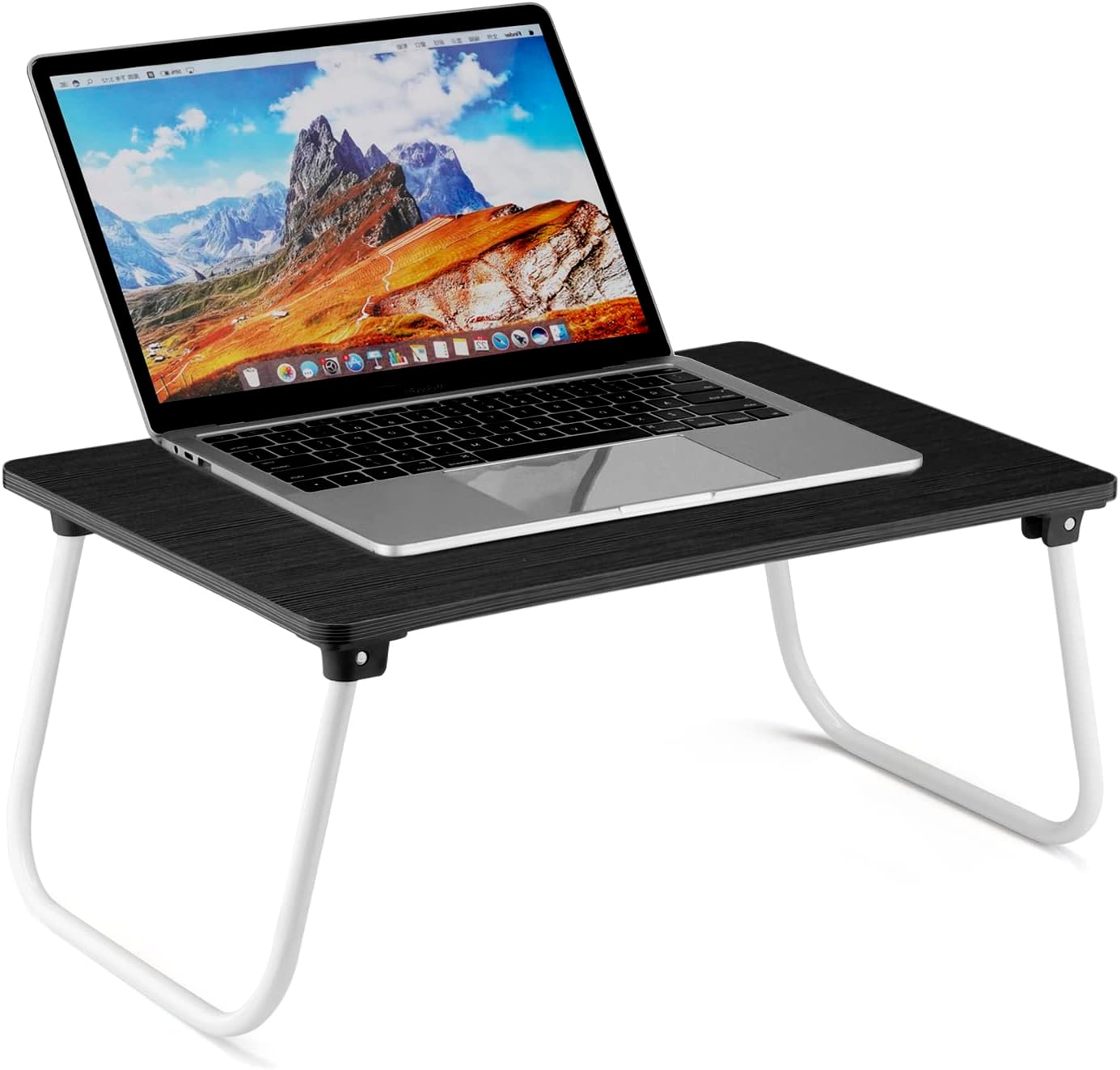 Ruxury Folding Lap Desk Laptop Stand Bed Desk Table Tray, Breakfast Serving Tray, Portable & Lightweight Mini Table for Sofa Couch Floor - - Black