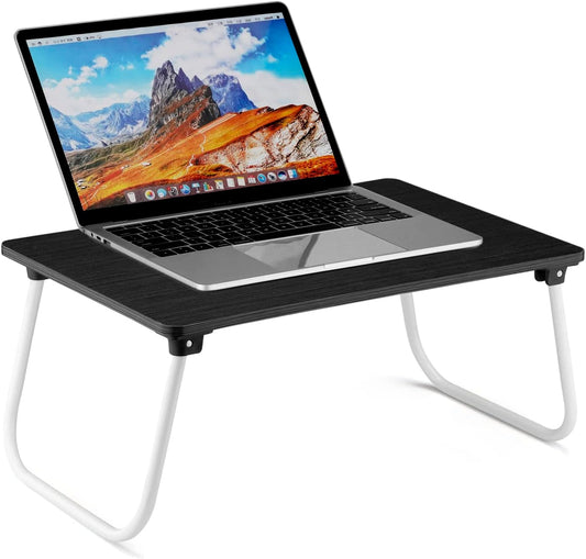Ruxury Folding Lap Desk Laptop Stand Bed Desk Table Tray, Breakfast Serving Tray, Portable & Lightweight Mini Table for Sofa Couch Floor - - Black