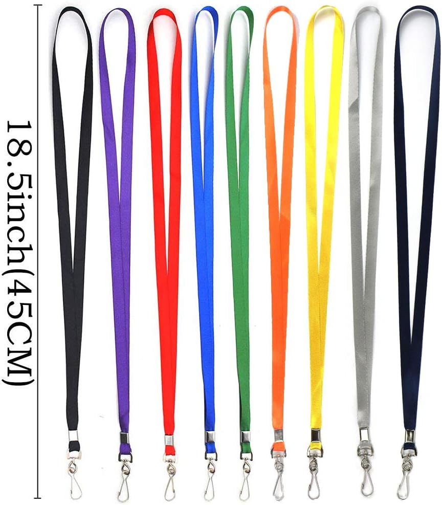 Beebel Lanyard Bulk Lanyards for Id Badges Flat Lanyard with Badge Clip Swivel Hook 50 Pack (Green)