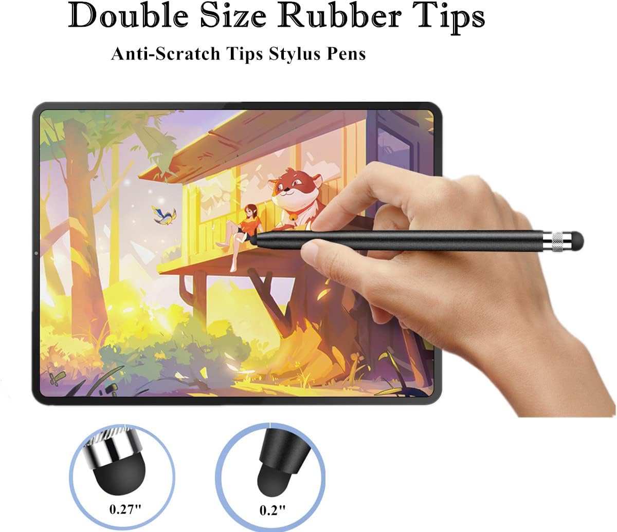 Stylus Pens for Touch Screens(2-Pack), Sensitivity & Precision Stylus Pens for iPhone/iPad Pro/Samsung Galaxy/Tablets and All capacitive Touch Screen Devices + 4 Replaceable Rubber Tips