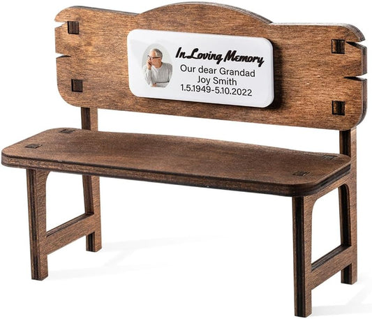 Custom Name Plate for Desk Wooden Personalized Engraved Memorial Beach Name Plates for Desk in Loving Memory Home Decor for Loved Ones/Pet Loss 5.91×4.72INCH