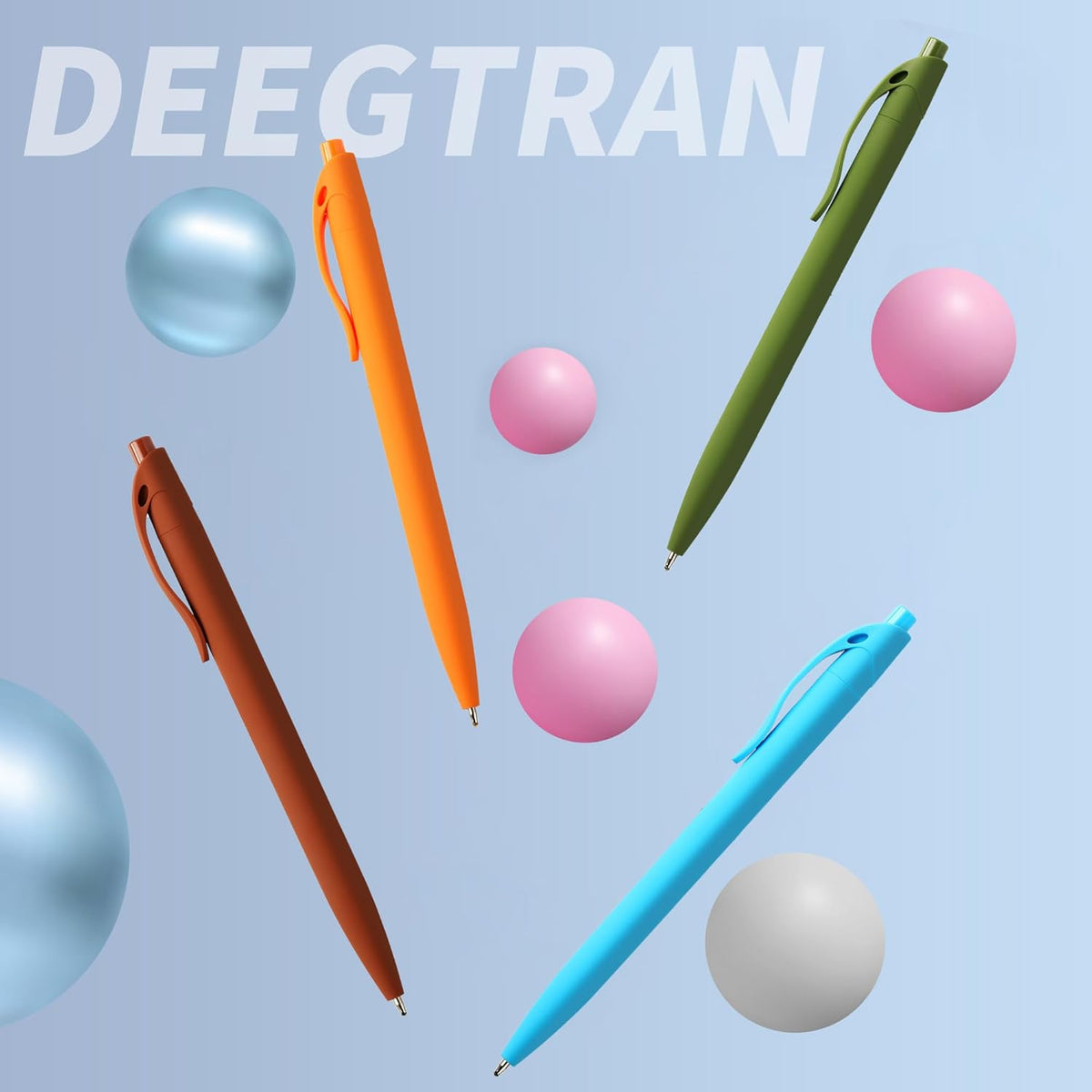 deegtran Pens Bulk, 50 Pack No Bleed Sage Green Click Pen, Wholesale Retractable Ballpoint Pens, Pens Medium Point, Smooth Ink Pen, 1.0MM Sage Green