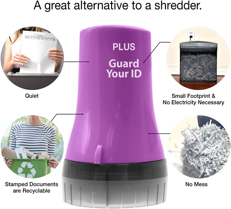 Guard Your ID Wide Advanced Roller 2.0 Identity Theft Prevention Security Stamp Purple