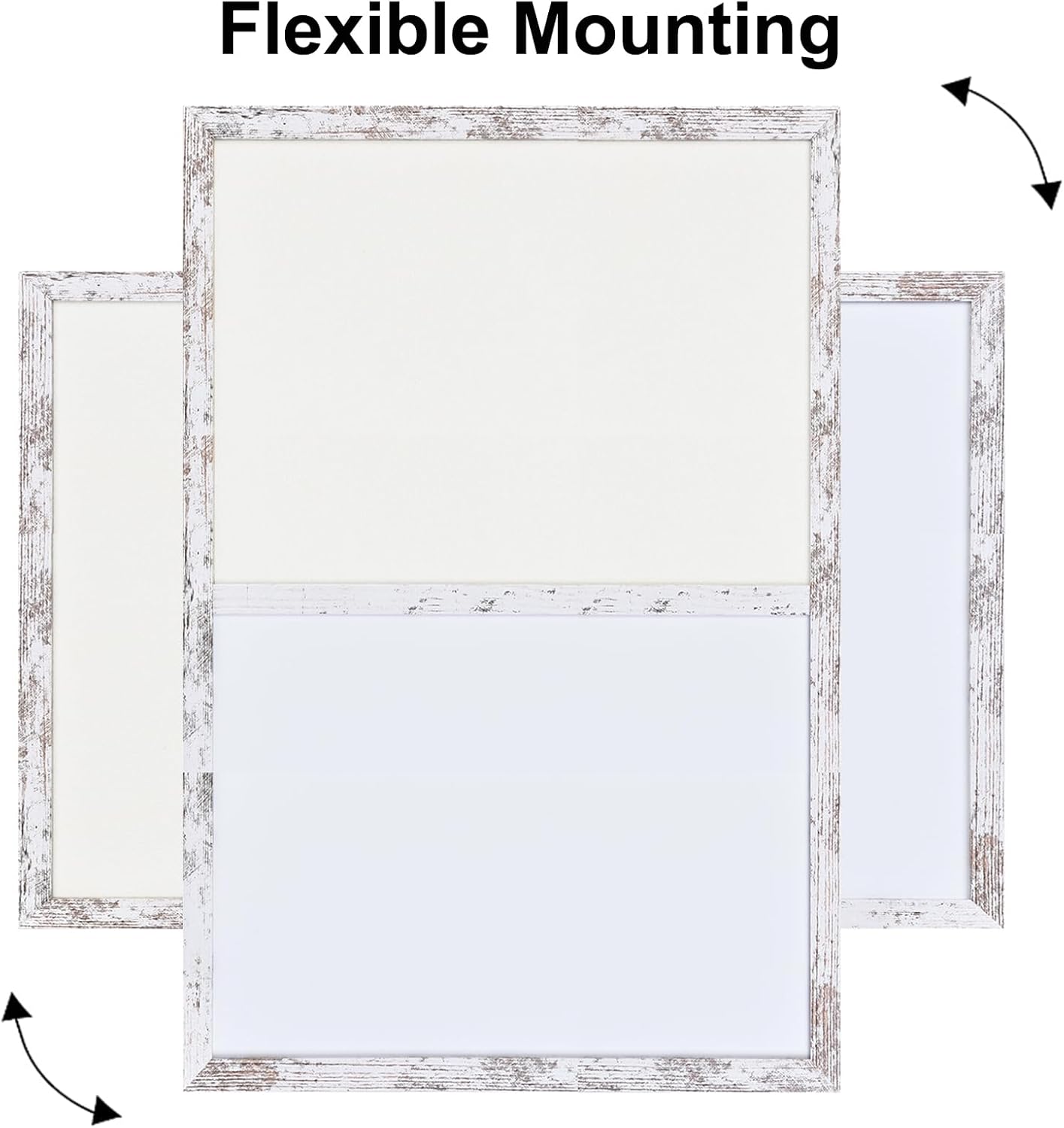 Bulletin Board Whiteboard White Felt Board Combo for Office School Kitchen Bedroom, White Wood Frame,23.6"*35.4",Whiteboard+WH-6090WH