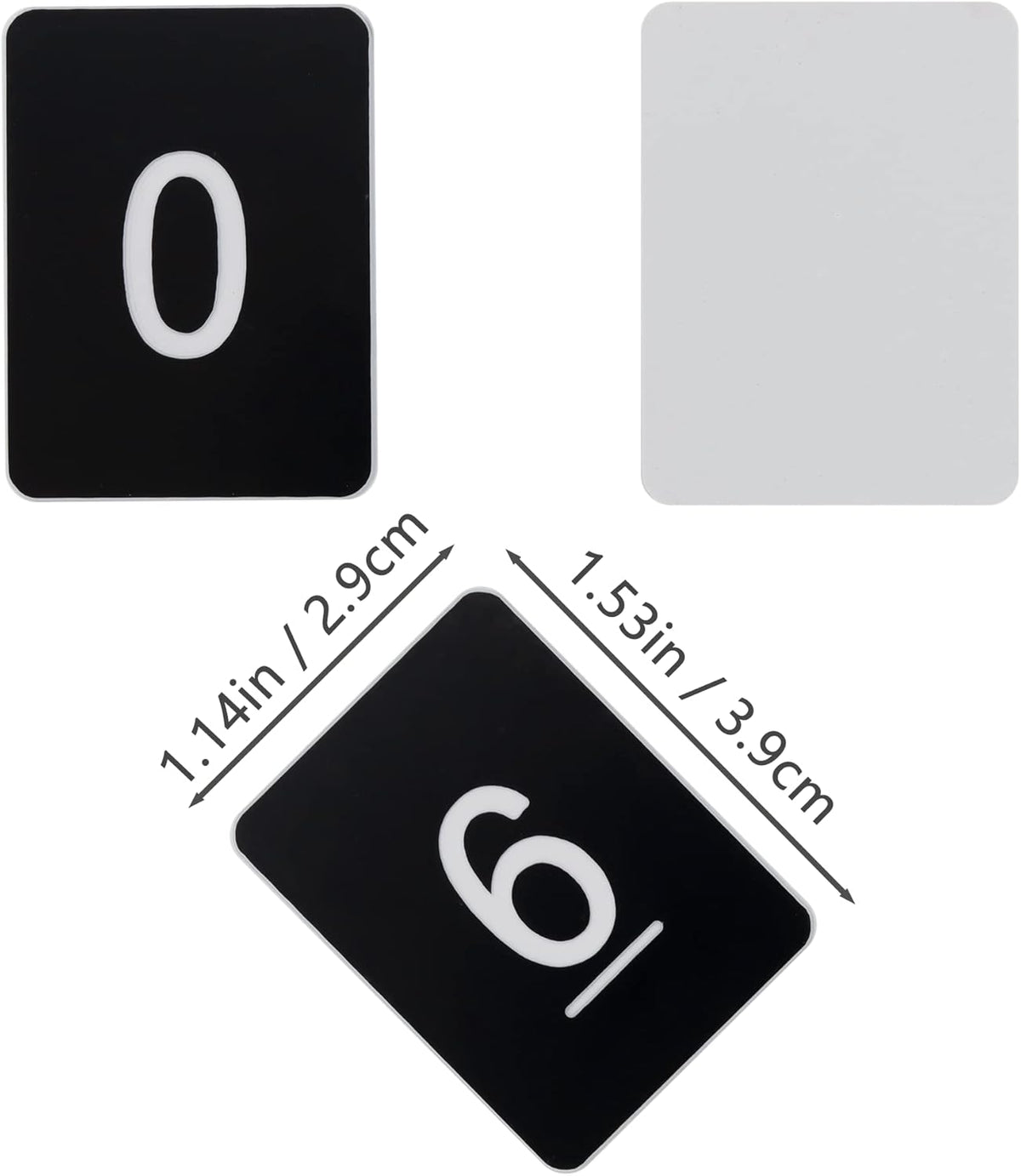StayMax Rectangle Plastic Numbered Tags Number Disc Number Token (0-25, Black)