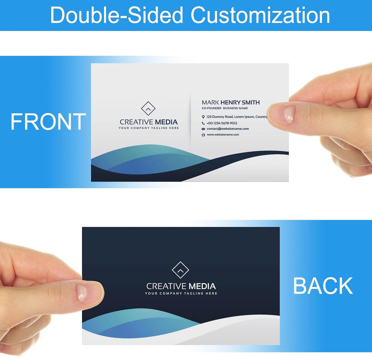 Custom Business Cards with Logo Personalized Double Side Printable Customize Business Cards 1000 500 200 100 for Small Business Women Men-House Cleaning Service