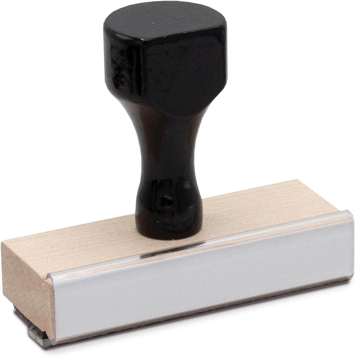 Infusion Custom Text Traditional Wood Stamp with Plastic Handle, 1" x 3"