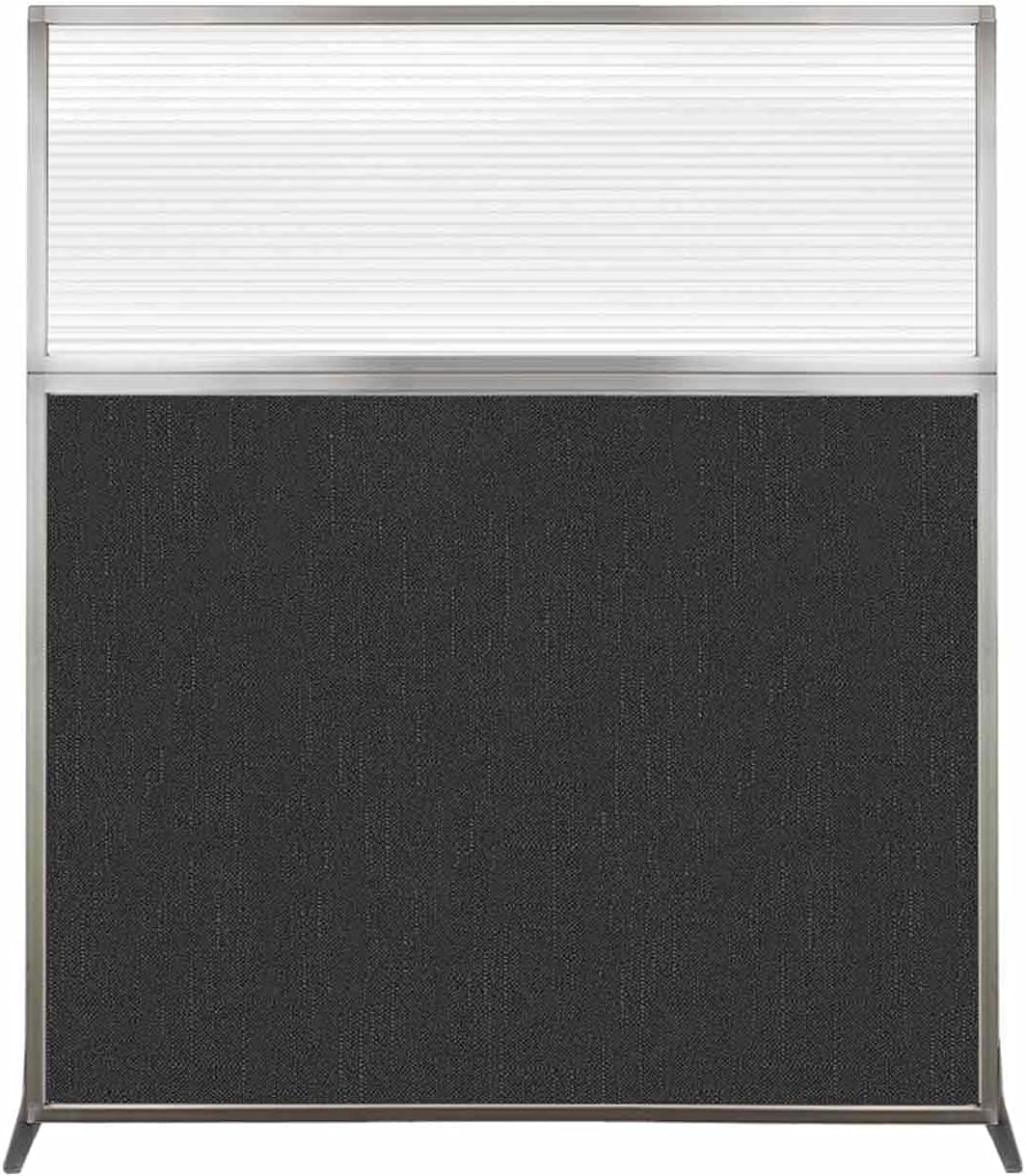 Versare Hush Screen Portable Room Divider | Workstation Wall Divider | Freestanding Privacy Hush Panels | Clear Fluted Windows | Fabric Office Divider Screen | Great for Room Separation
