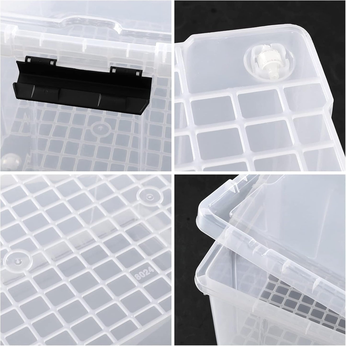 4-Pack 34 Quart Clear Plastic Storage Boxes with Lids, Latching Bins Totes with Wheels