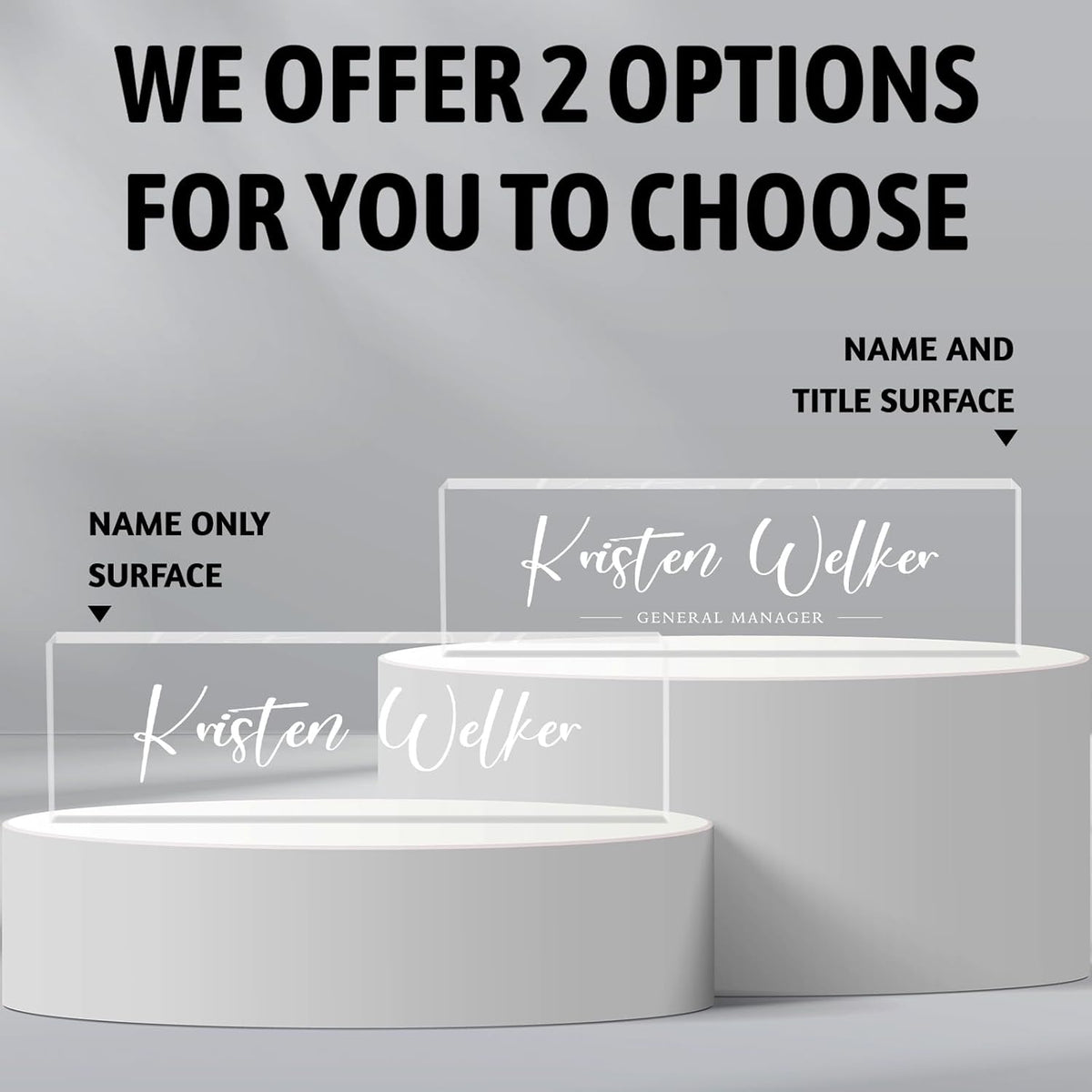 Personalized Desk Name Plates, Acrylic Engraved Name Plate for Desk, Custom Office Gifts & Desk Decor for Women Men, Employee Appreciation Gifts for Boss Teacher Nurse
