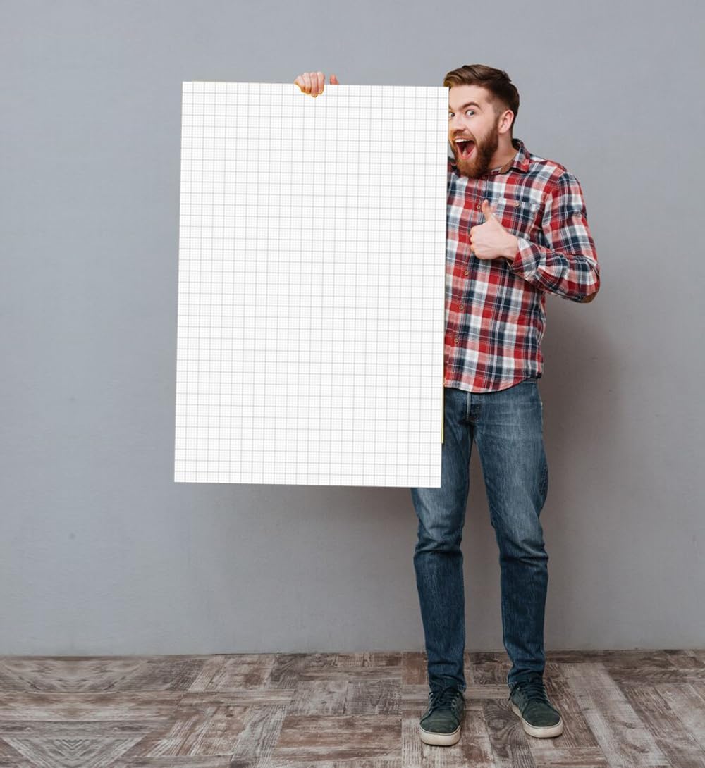(2-Pack) Graph Paper Pad - 36" x 24" Large Graph Paper, 60 Sheets/120 Pages, 4"x4" Ruled Grid Paper for Engineer Architect Designer Mathematician Draftsmen Sketch House Commercial