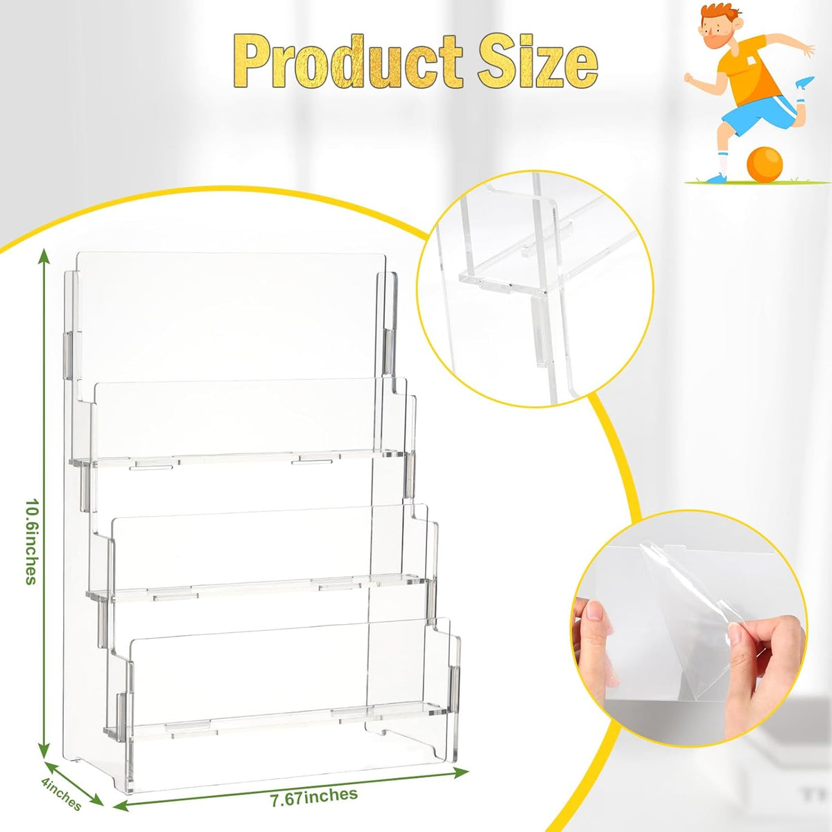 3 Tier Acrylic Trading Card Display Stand Graded Card Display Baseball Card Display Case Sports Card Display Case Magnetic Card Holder Stand Stadium Displays for Trade Shows Vendors Retail (No Cards)