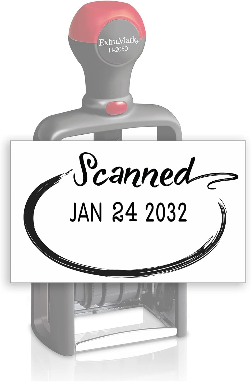 Heavy Duty Style Office Date Stamp with Scanned - Self Inking Dater - Style C - Black Ink Color