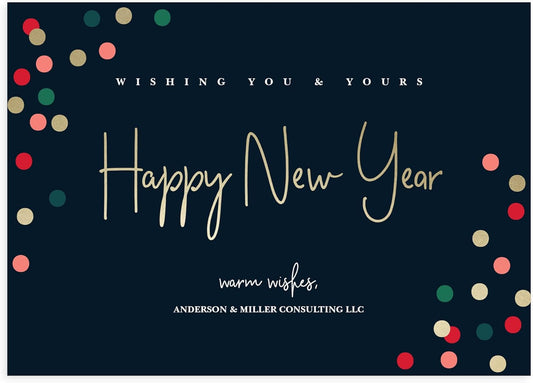 Let's Make Memories Personalized Business Christmas Cards with Envelopes - Premium Quality - 5x7-2025 Holiday Cards & White Envelopes - Festive Lights - 250 ct