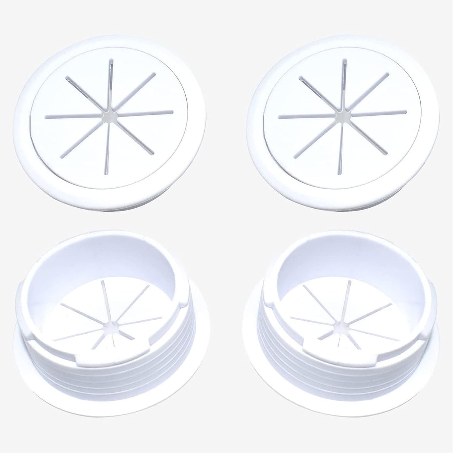 TuTuYa Desk Grommet, 6PCS Flexible 2 Inch (50mm) Desk Cable Grommet Desk Cable Hole Covers with Hole Saw, Ideal Solution for Office and Home Table Cable (White, 2Inch_50mm) (White)