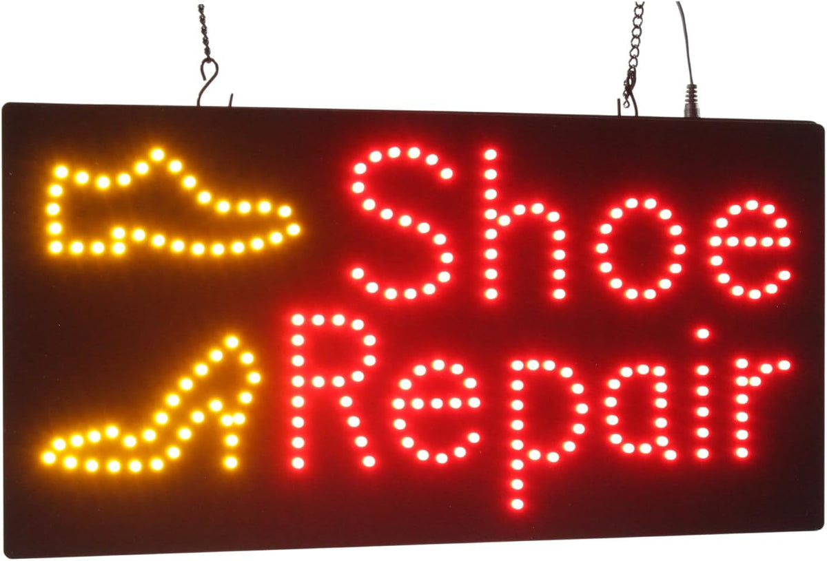 Shoe Repair Sign, 19"x10", 48x24cm, TOPKING, LED, Neon, Florescent, Signage, Signboard, Display, Billboard, Screen, Grand Opening, Gift