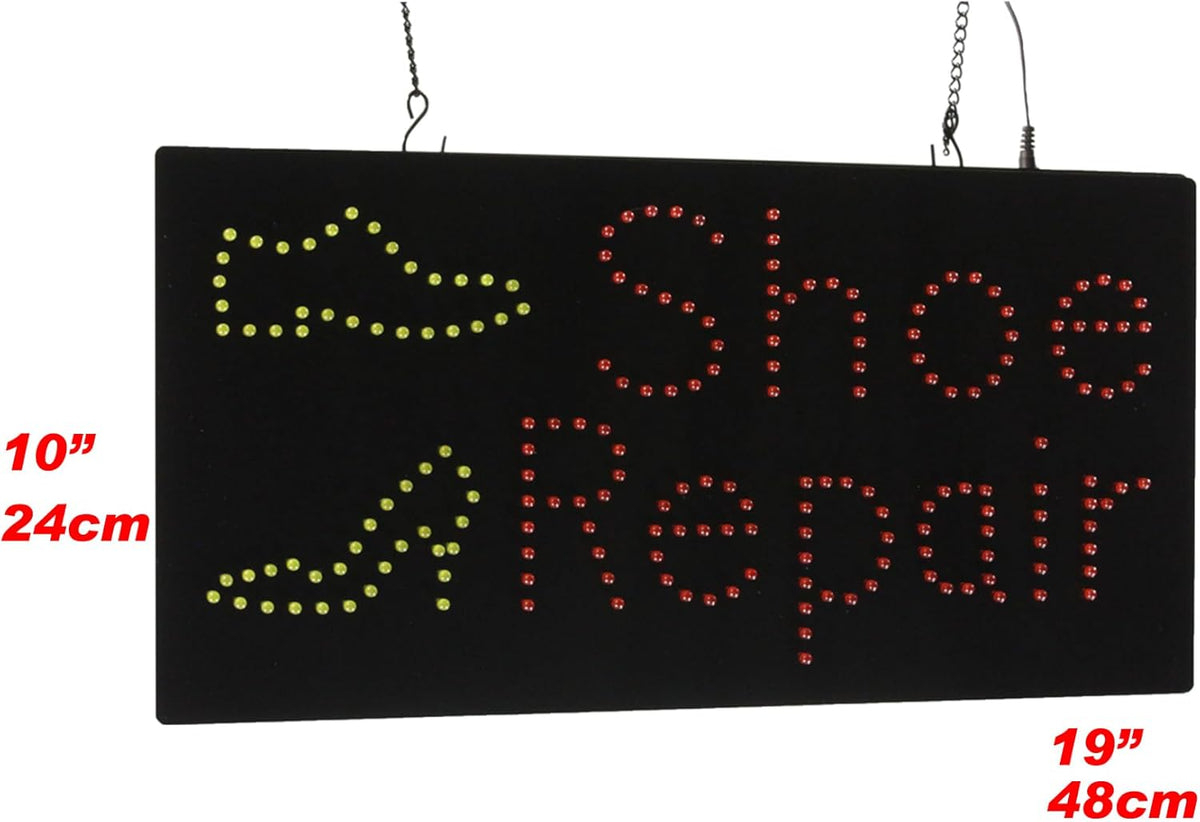 Shoe Repair Sign, 19"x10", 48x24cm, TOPKING, LED, Neon, Florescent, Signage, Signboard, Display, Billboard, Screen, Grand Opening, Gift