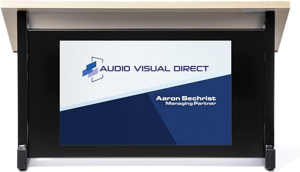 Audio Visual Direct Tabletop Lectern for Presentations, Black/Beech