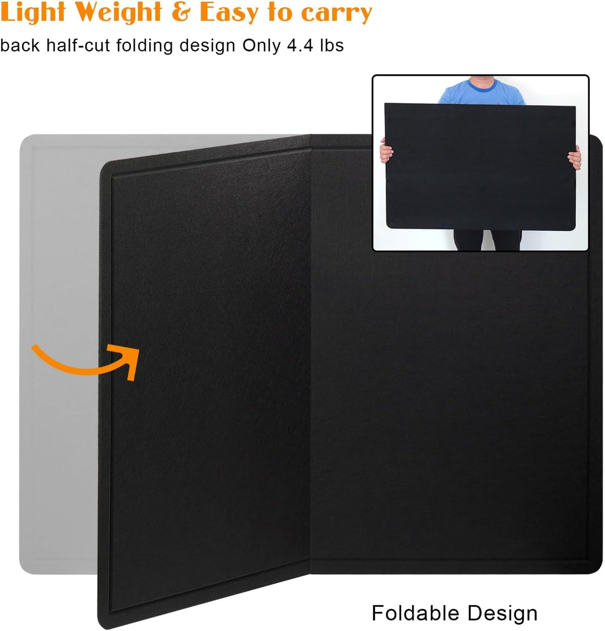 Large Bulletin Board - 60 X 36 inches Cork Board with 30 Pushpin, 5' x 3' Cork Board for Walls Pin Board, Self-Adhesive Felt Board Vision Board Foldable Photo Board for Wall - Black