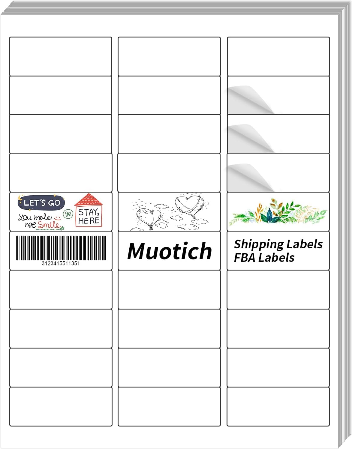 1" X 2-5/8" Address Labels,30 UP Shipping Label for Laser/Inkjet Printers,White Blank Mailing Label,30 Labels per Sheet(1000 Sheets)