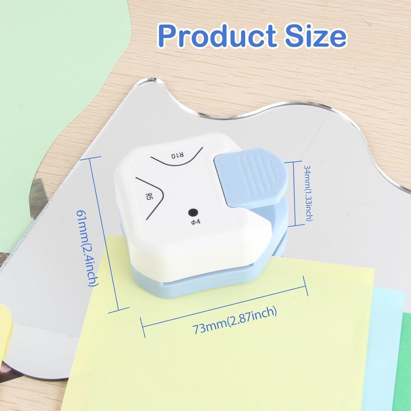 YUENTOEN 3 Way Corner Rounder Punch, Corner Puncher Cutter Diameter 4mm/R5mm/R10mm, Round Corner Punch for DIY Projects, Card Making, Photo Cutter and Scrapbooking