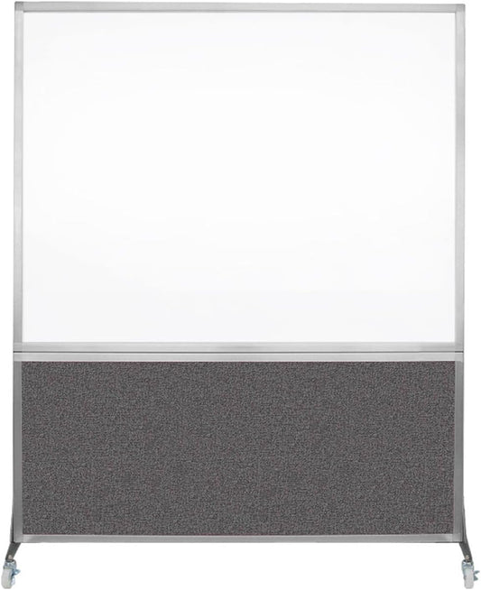 DivideWrite Mobile Whiteboard | Double Sided Dry Erase Board | Portable Office Cubicle Partition | Display for Classrooms, Conference Rooms, Meeting Areas and More | Charcoal Gray 5' Wide X 6' Tall