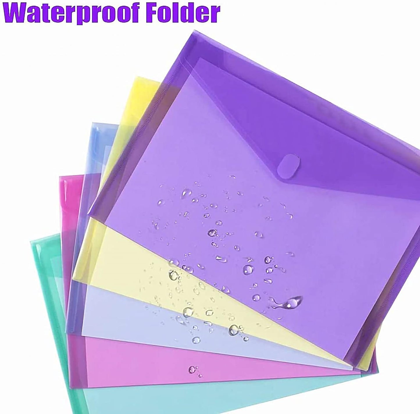 Sooez 32 Pack Plastic Envelopes Poly Envelopes, HeavyDuty File Folders, Clear Folders with Pockets, Folders for Documents Letter A4 Size, Filing Folders, Paper Storage, Office School, 8 Colored