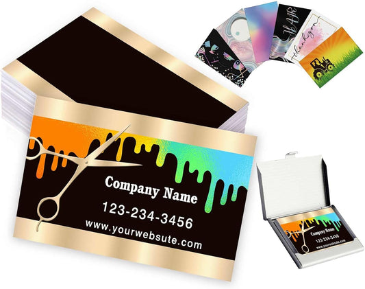 Custom Business Cards - Personalized Barbershop Templates, 1000/500/200/100 Printable Double Sided, 3.5"x2" Waterproof Business Cards