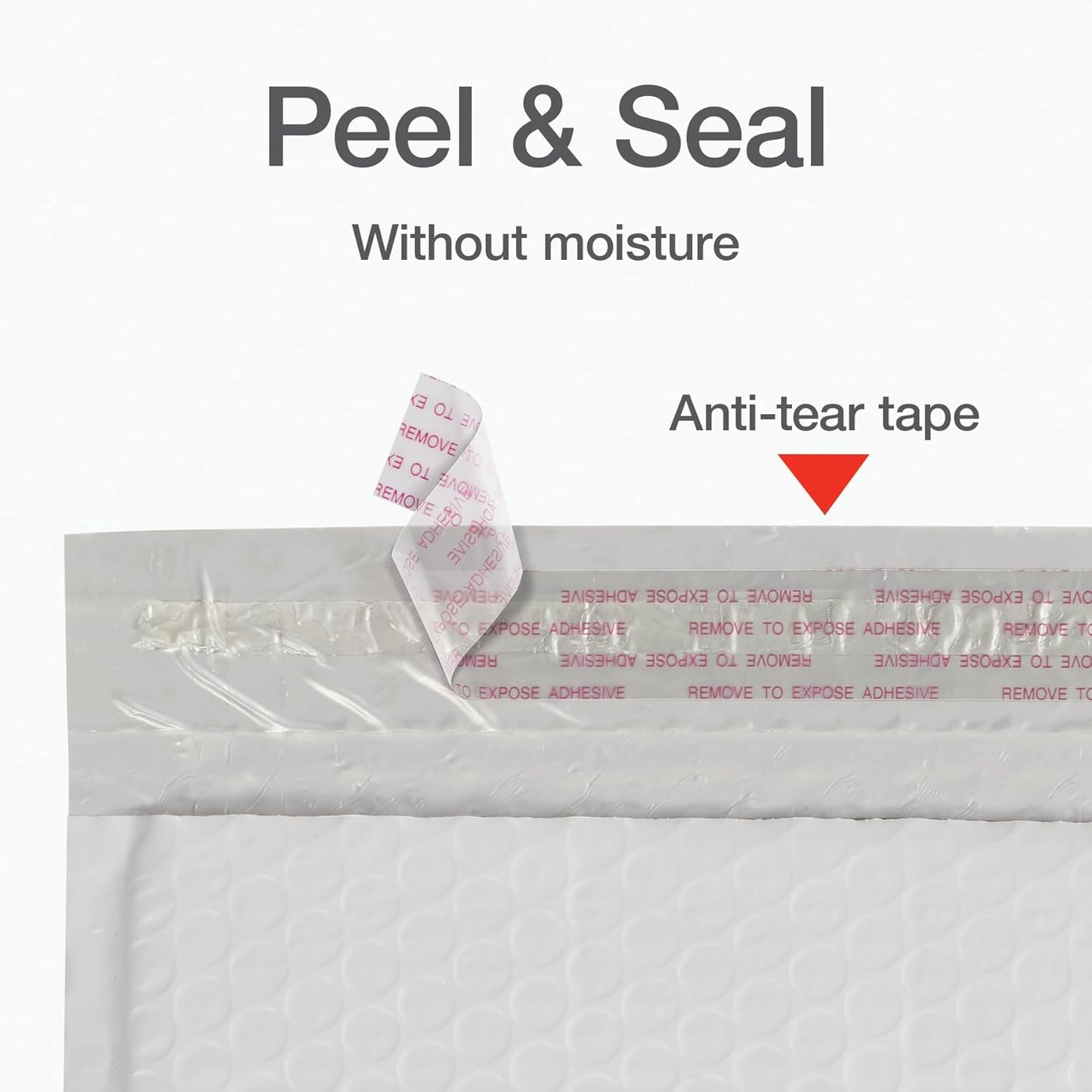 Quality Park Bubble Mailers, 4 x 8 Shipping Envelopes, Self-Seal, Durable White Padded Envelopes, Redi-Strip Peel Off Closure, 50 Per Box (QUA85929)
