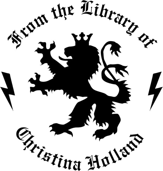 from The Library of Embossers & Stamps for Fantasy Book Readers | Custom Embosser | Custom Stamp | Ex Libris | Elevate Your Fantasy Collection of Stories and Novels (Design 9, Wood Hand Stamp)