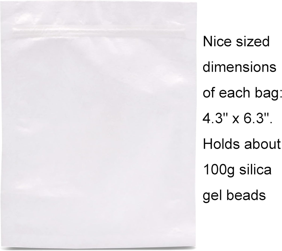 60 Packs Breathable Paper Bags, Zip Lock Storage Bags for Small Items, Silica Gel Beads, Desiccant, Jewelry, Samples, 4.3 by 6.3 Inch