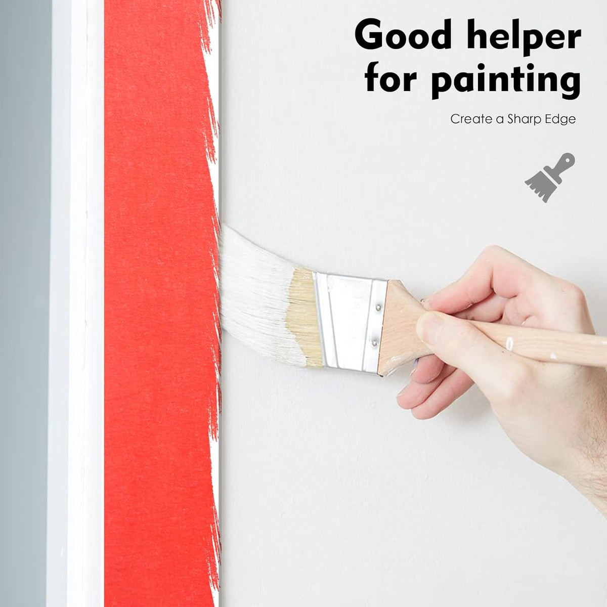 Red Painters Tape,0.7" x 60 Yards x 3 Rolls (180 Yards Total) - Medium Adhesive Masking Tape for Painting,Labeling,DIY Crafting,Decoration and School Projects