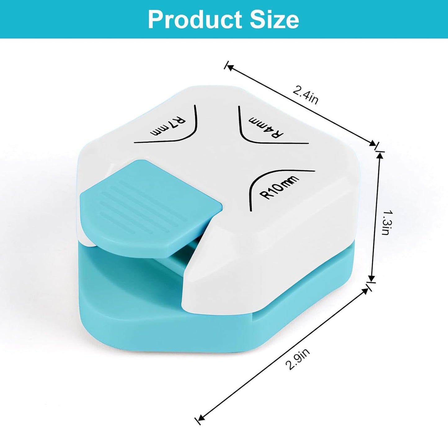 Paper Corner Cutter Punch, Corner Rounder Punch for Scrapbook Supplies, 3 in 1 (R4mm, R7mm, R10mm) Round Corner Cutter Rounder for Cardstock, Crafts, Card Making White