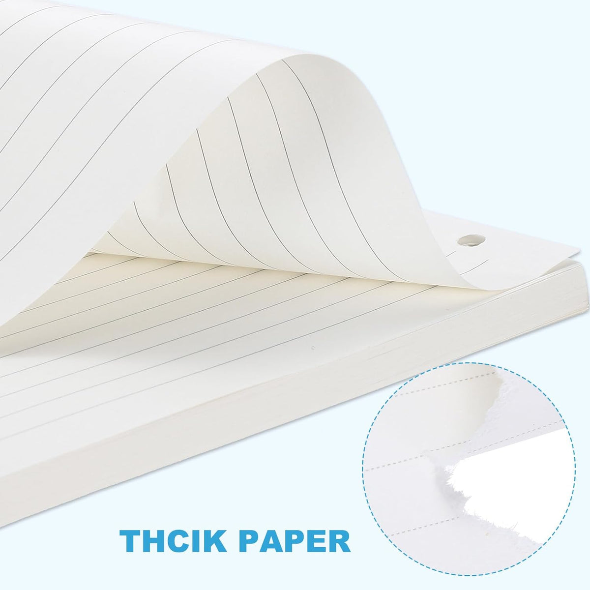 PATIKIL A5 Ruled Refills Inserts 6-Ring Binder Loose Leaf Planner Filler Paper Planner Inserts, 80 Sheets/160 Pages, Lined, White