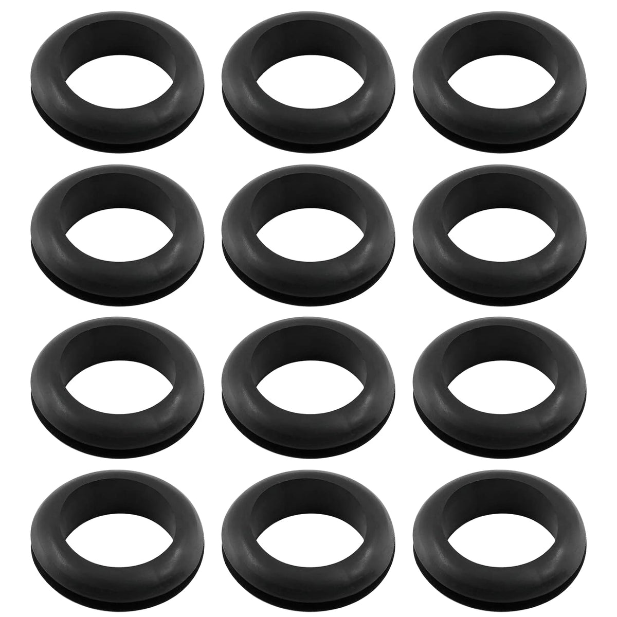 12 Pcs Rubber Grommets, 0.98" Inside Diameter 1" Drill Hole Rubber Wire Grommets O Ring Grommets for Wire, Firewall, Cables, Plugs, Automotive