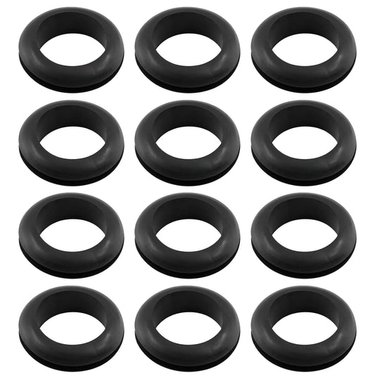 12 Pcs Rubber Grommets, 7/8" Inside Diameter 1" Drill Hole Rubber Wire Grommets for Wire, Firewall, Cables, Plugs